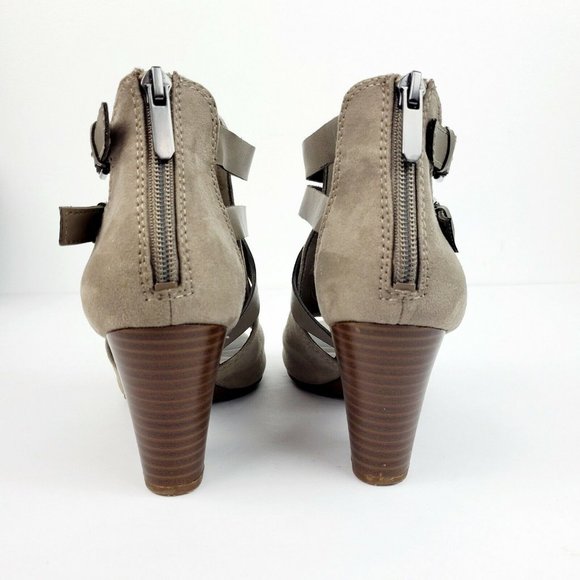 Libby Edelman Women's Karla Open Toe Strappy Gray Shootie Size 5M EUC - Picture 8 of 11